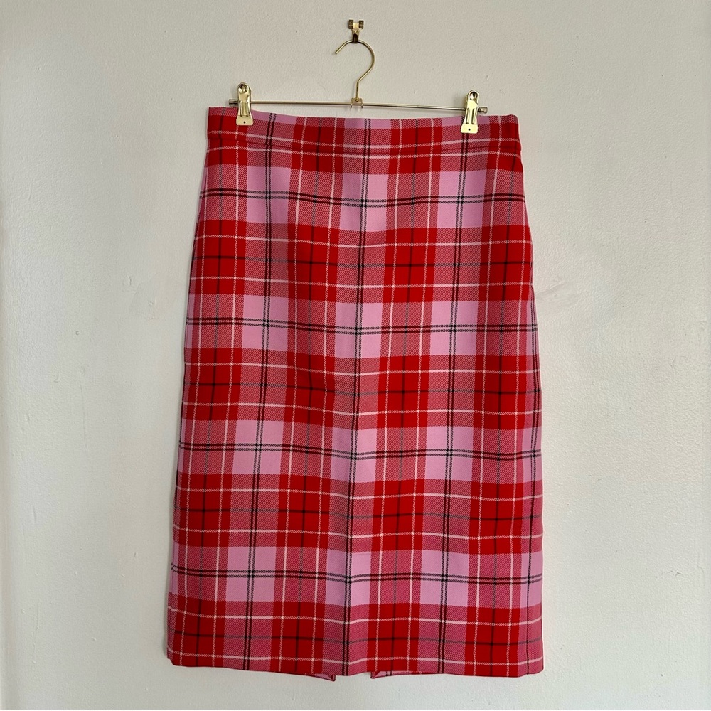 Zara Red and Pink Pencil Skirt